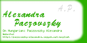 alexandra paczovszky business card